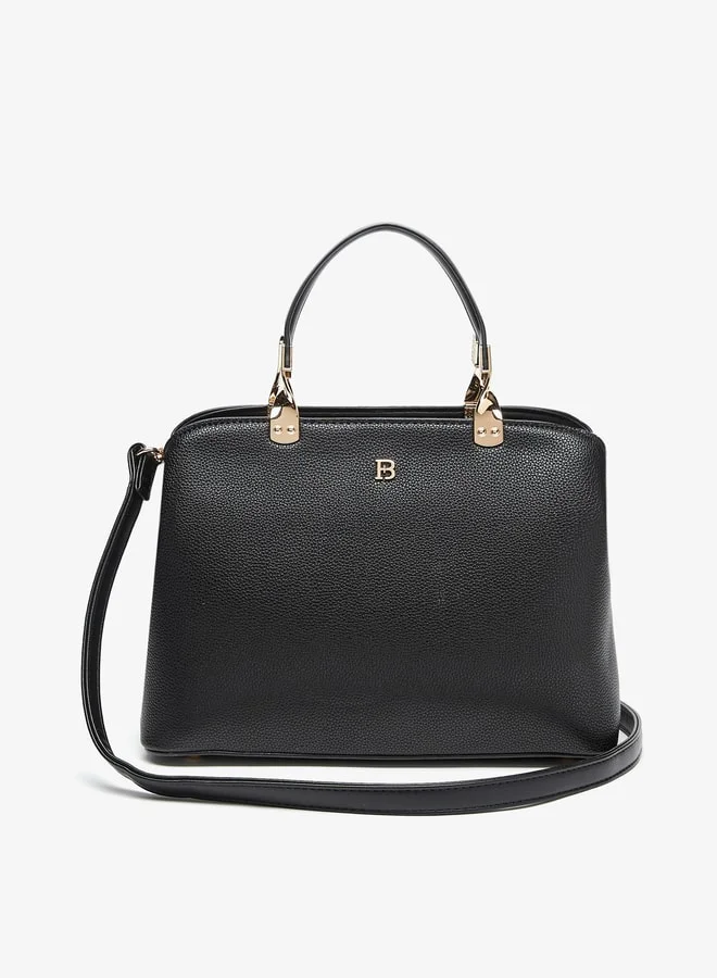 Flora Bella By Shoexpress Monogram Print Tote Bag with Zip Closure and Double Handle