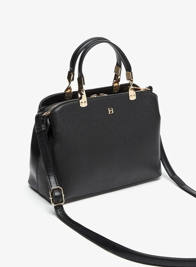 Flora Bella By Shoexpress Monogram Print Tote Bag with Zip Closure and Double Handle