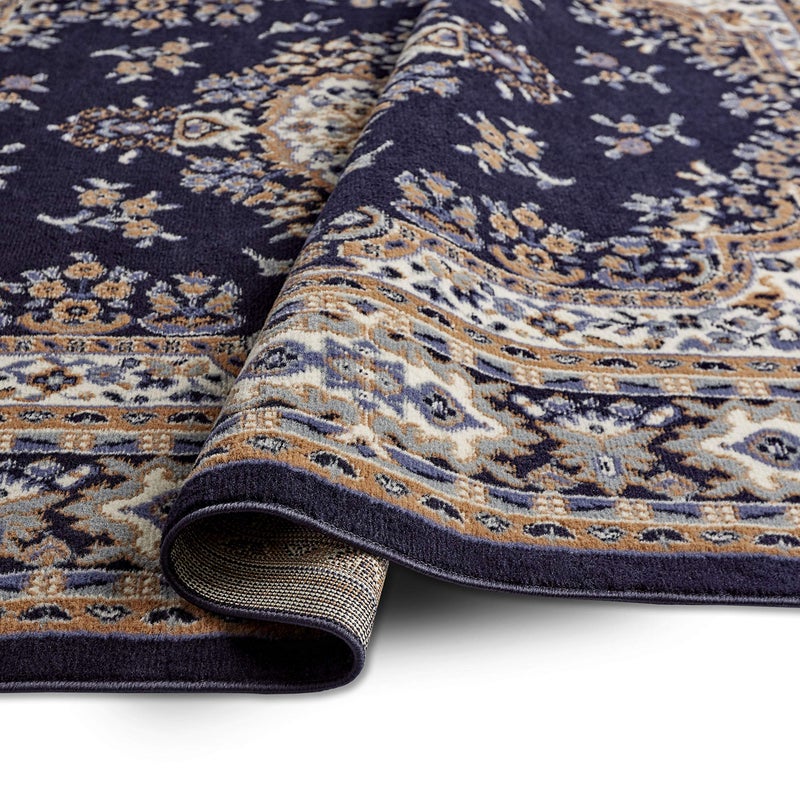 Home Dynamix Premium Sakarya Traditional Medallion Border Area Rug, Navy Blue/Brown, 7'8"x10'7" Rectangle - Image 3