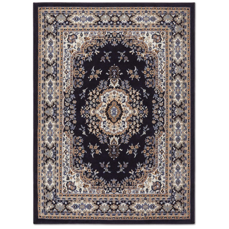 Home Dynamix Premium Sakarya Traditional Medallion Border Area Rug, Navy Blue/Brown, 7'8"x10'7" Rectangle - Image 2