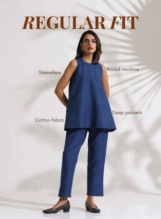 ترو برونز trueBrowns Blue Slub Co-ord Set