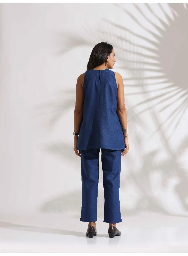 ترو برونز trueBrowns Blue Slub Co-ord Set