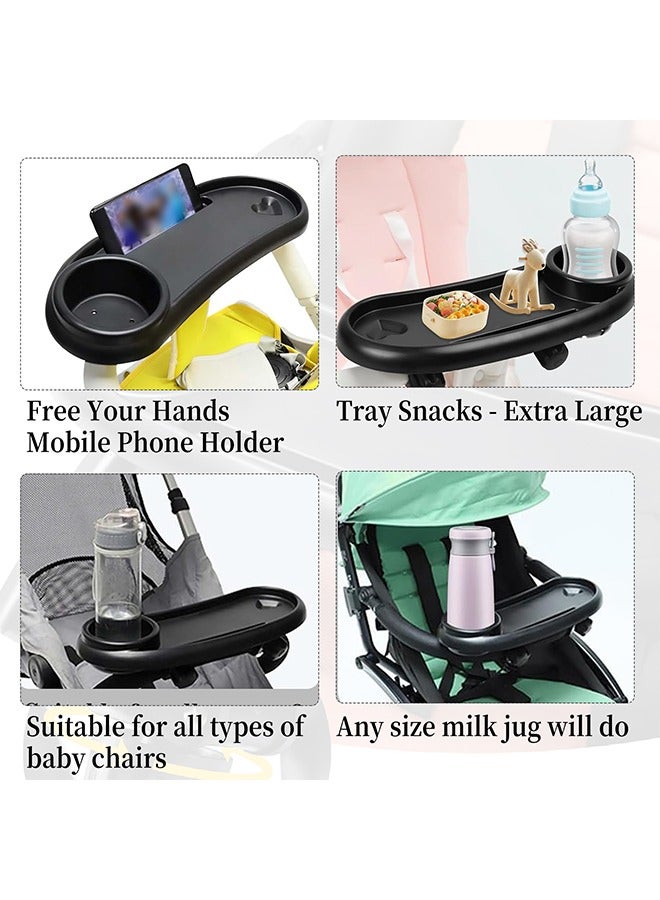 Universal baby stroller trays, baby stroller snack trays, universal baby stroller trays and beverage racks, baby stroller accessories, suitable for water bottles, food, mobile phones. - Image 4