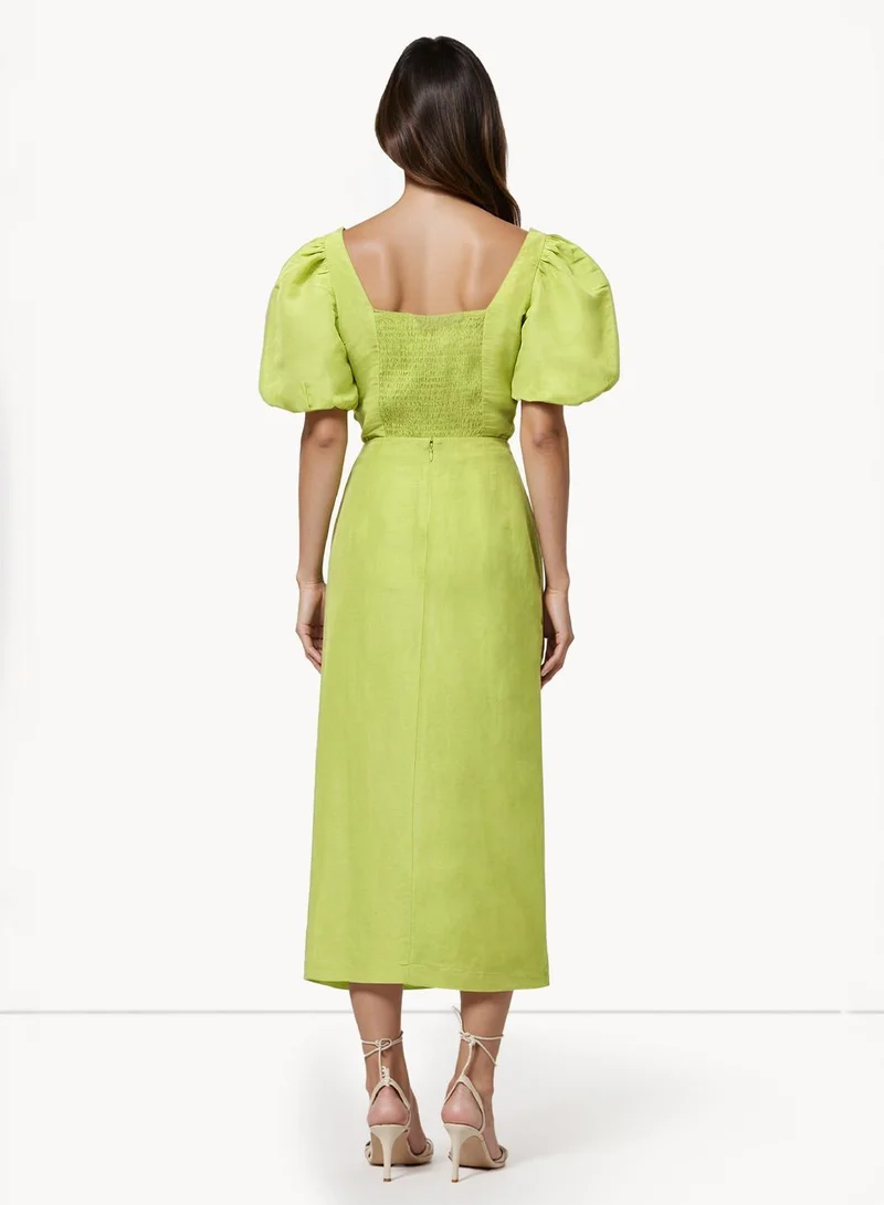 فرنش كونكشن Islay Linen Midi Skirt