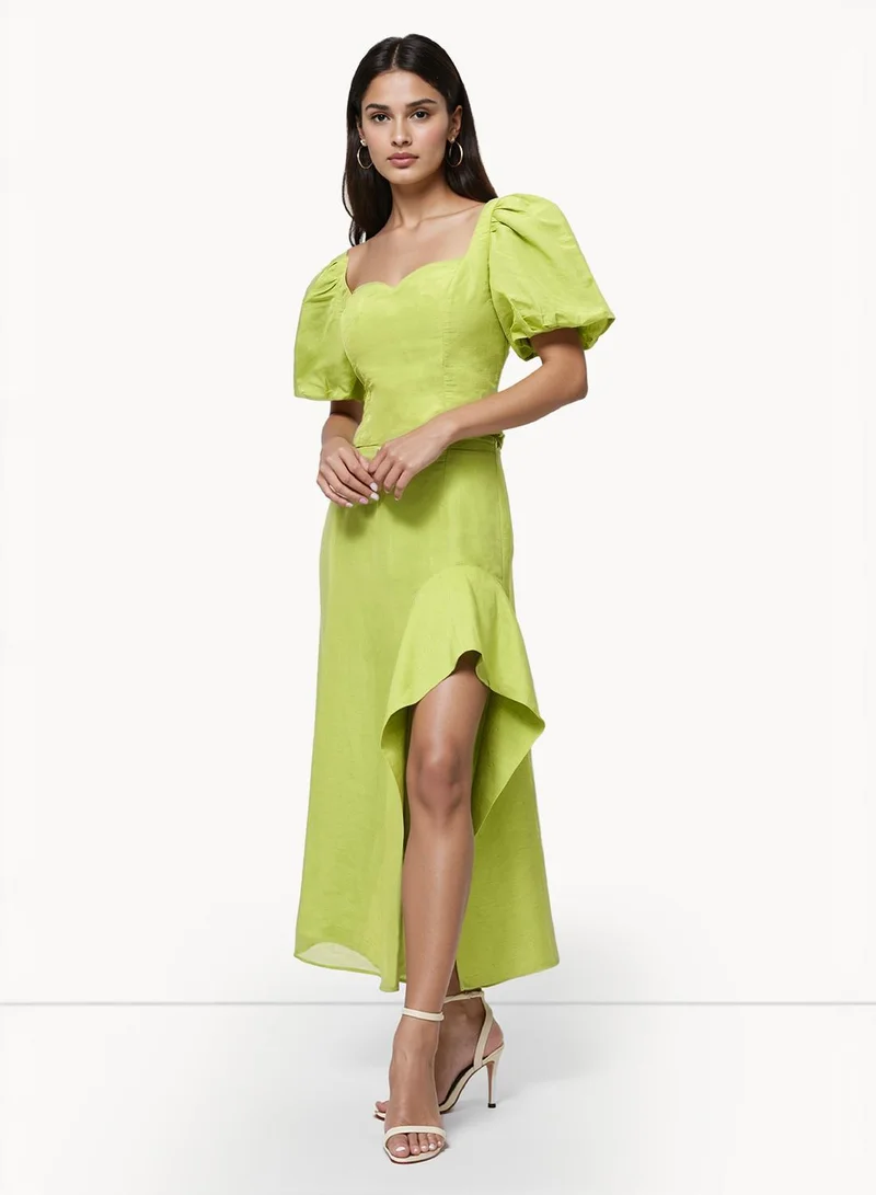 فرنش كونكشن Islay Linen Midi Skirt