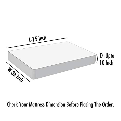 Lithara Terry Cotton Fitted Mattress Protector for Single Bed | Waterproof & Elastic Band | Ultra Soft & Hypoallergenic Mattress Cover | Size : 75 x 36 Inches (6.25 x 3 Feet) | (Navy Blue) - Image 4