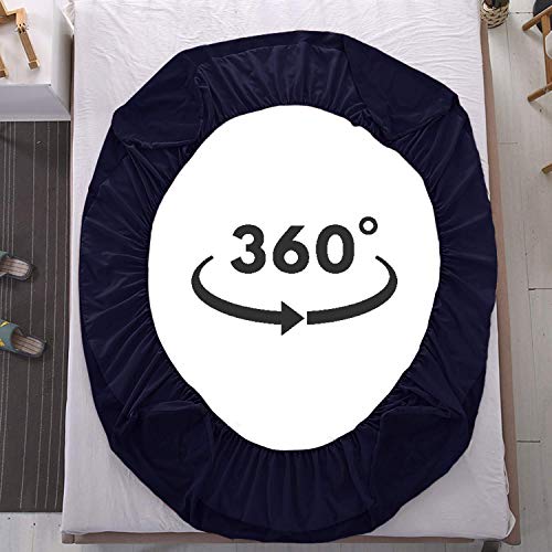 Lithara Terry Cotton Fitted Mattress Protector for Single Bed | Waterproof & Elastic Band | Ultra Soft & Hypoallergenic Mattress Cover | Size : 75 x 36 Inches (6.25 x 3 Feet) | (Navy Blue) - Image 5
