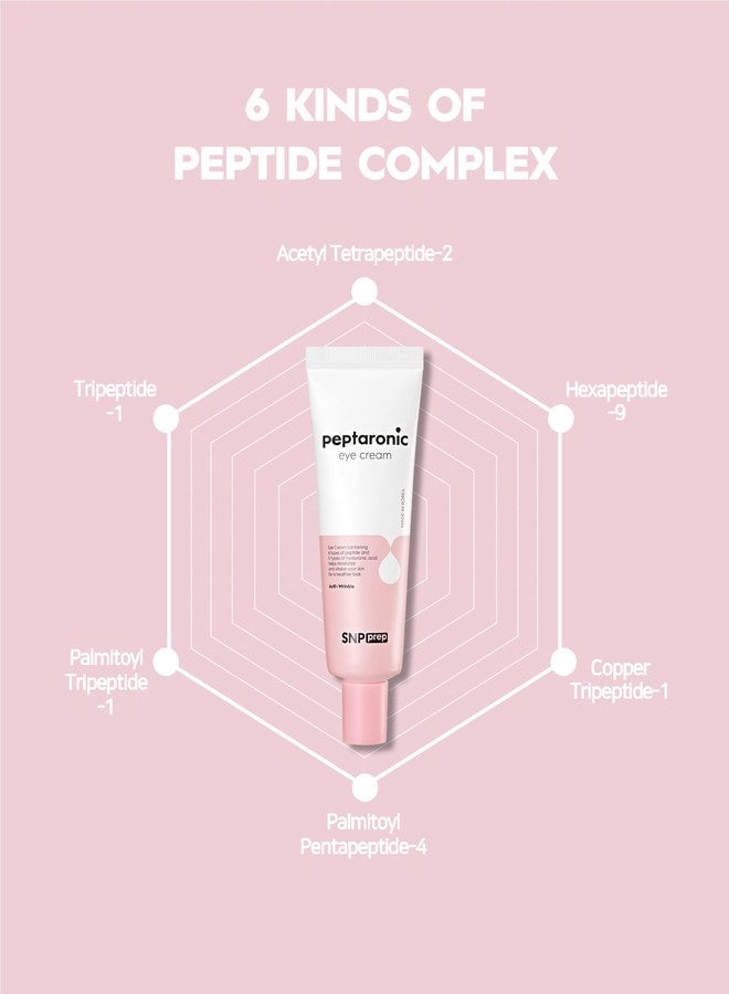 Snp 6 Peptides + 5 Hyaluronic Acid Eye Cream | Moisturizing & Soothing Under Eye Cream for Dark Circles and Puffiness | Korean Skincare Eye Repair Lotion | Peptaronic | 1.69 Fl Oz - Image 4