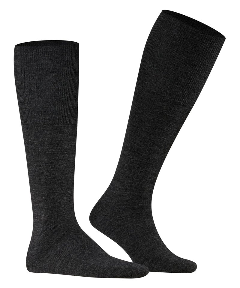 FALKE Men's Airport Knee-High Socks, Breathable, Merino Wool Cotton, Light Formal Socks, Work or Leisure Clothing, Grey (Anthracite Melange 3080), 6.5-7.5, 1 Pair - Image 5