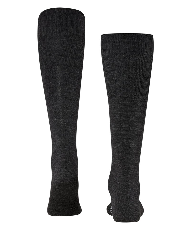 FALKE Men's Airport Knee-High Socks, Breathable, Merino Wool Cotton, Light Formal Socks, Work or Leisure Clothing, Grey (Anthracite Melange 3080), 6.5-7.5, 1 Pair - Image 2