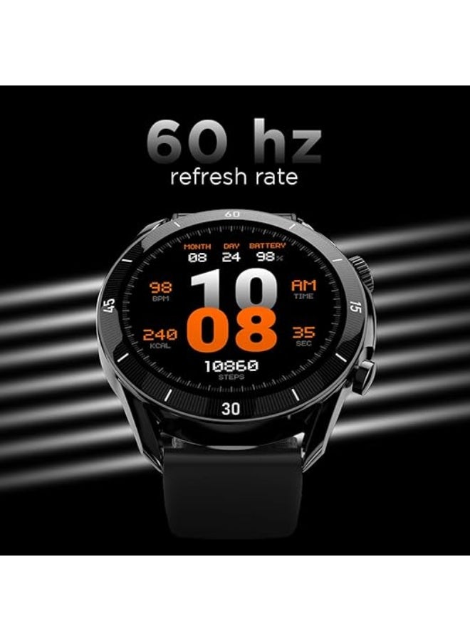 Fire-Boltt Legacy Luxury Round Smart Watch 1.43″ Super AMOLED, Bluetooth Calling, Wireless Charging, Voice Assistant, SPO₂ & Heart Rate Monitor, 110+ Sports Modes, Smart Watch for Men & Women - Black - Image 3