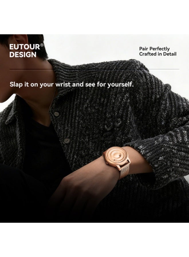 يوتور ساعة EUTOUR المبتكرة ذات التأرجح المغناطيسي بدون أذرع مع حزام من الفولاذ المقاوم للصدأ نموذج U041 - Image 5