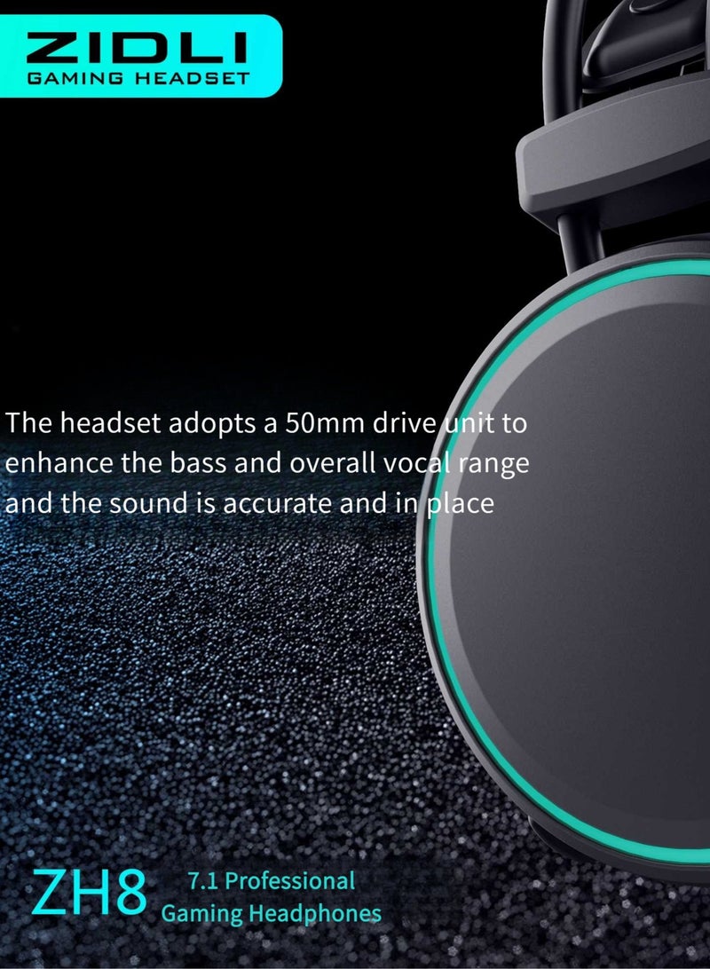 ZIDLI 7.1 Surround Over-Ear Gaming Wired Headphones For PS4/PS5/XOne/XSeries And PC,ENC,Hidden Mic - Image 4