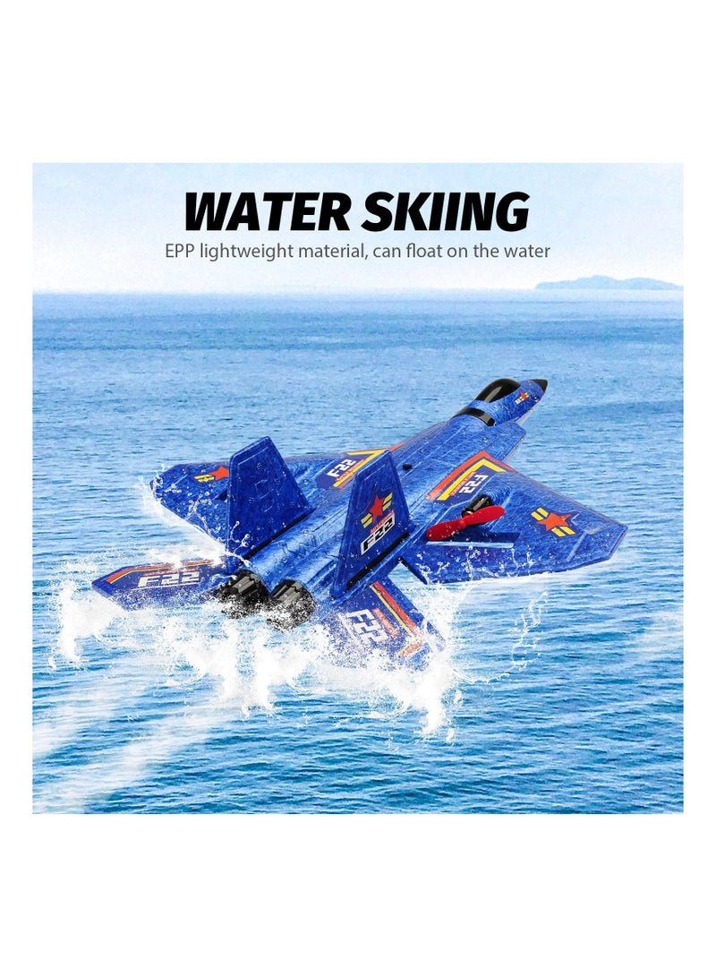 AROAQ RC Airplane F22 Land and Air Remote Control Glider RC Aircraft Jet with LED Lights Foam plane Children toys - Image 3