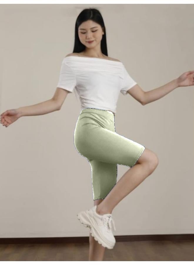 المرأة طول الركبة القطن السائق السراويل طماق المشي ممارسة تجريب اليوغا Boyshorts أكتيفيوير KU361 - Image 2