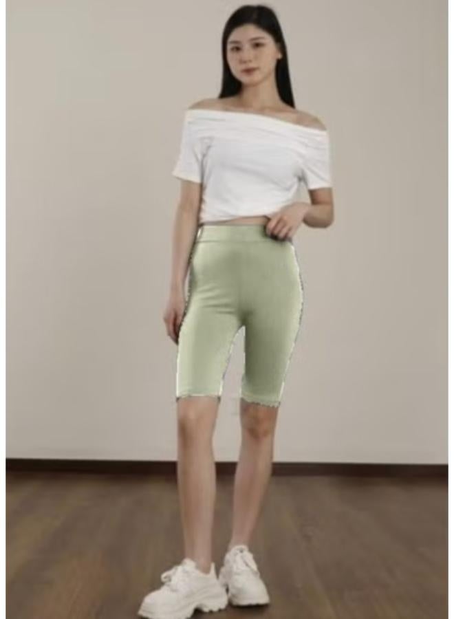 المرأة طول الركبة القطن السائق السراويل طماق المشي ممارسة تجريب اليوغا Boyshorts أكتيفيوير KU361 - Image 3