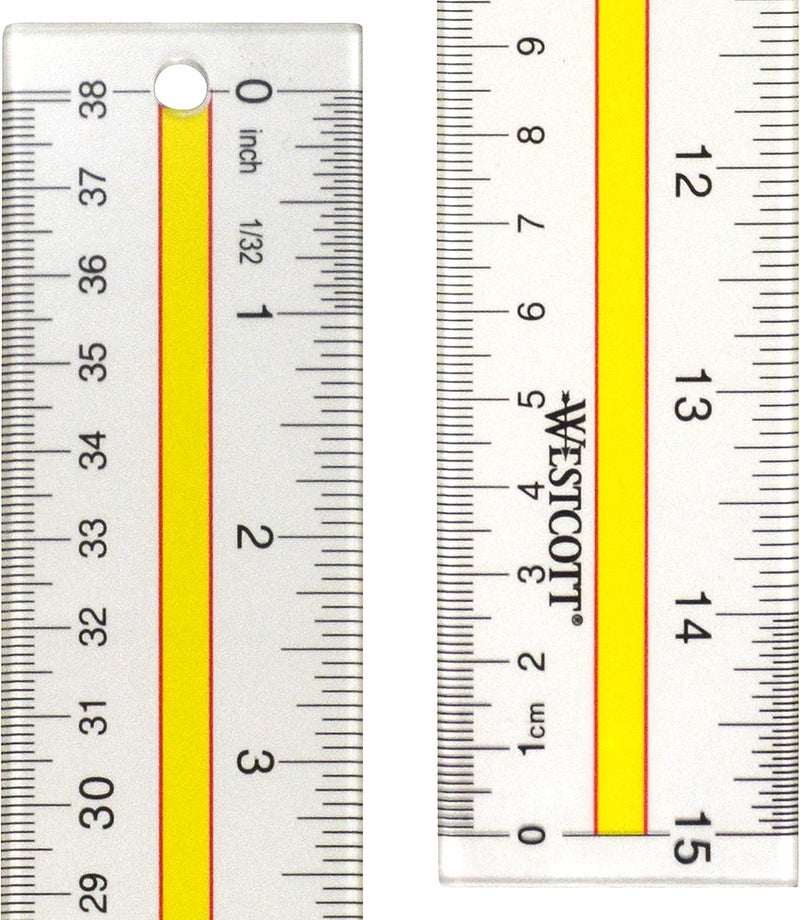 Westcott Westcott Acrylic Data Highlight Reading Ruler With Tinted Guide 15 Clear - Image 3