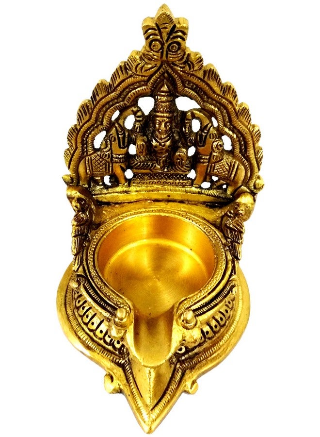 Purpledip Brass Kamatchi Vilakku: Ashta-Lakshmi Oil Lamp Diya For Wealth And Prosperity (11752) - Image 4