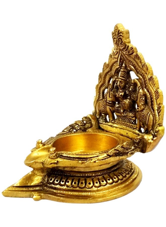 Purpledip Brass Kamatchi Vilakku: Ashta-Lakshmi Oil Lamp Diya For Wealth And Prosperity (11752) - Image 3