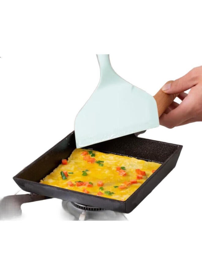 Telssida Cast Iron Tamagoyaki Pan, Egg Roll Square Flat Bottom Pan, Non-Stick Mini Fried Egg Pan, Uncoated Frying Pan - Image 1