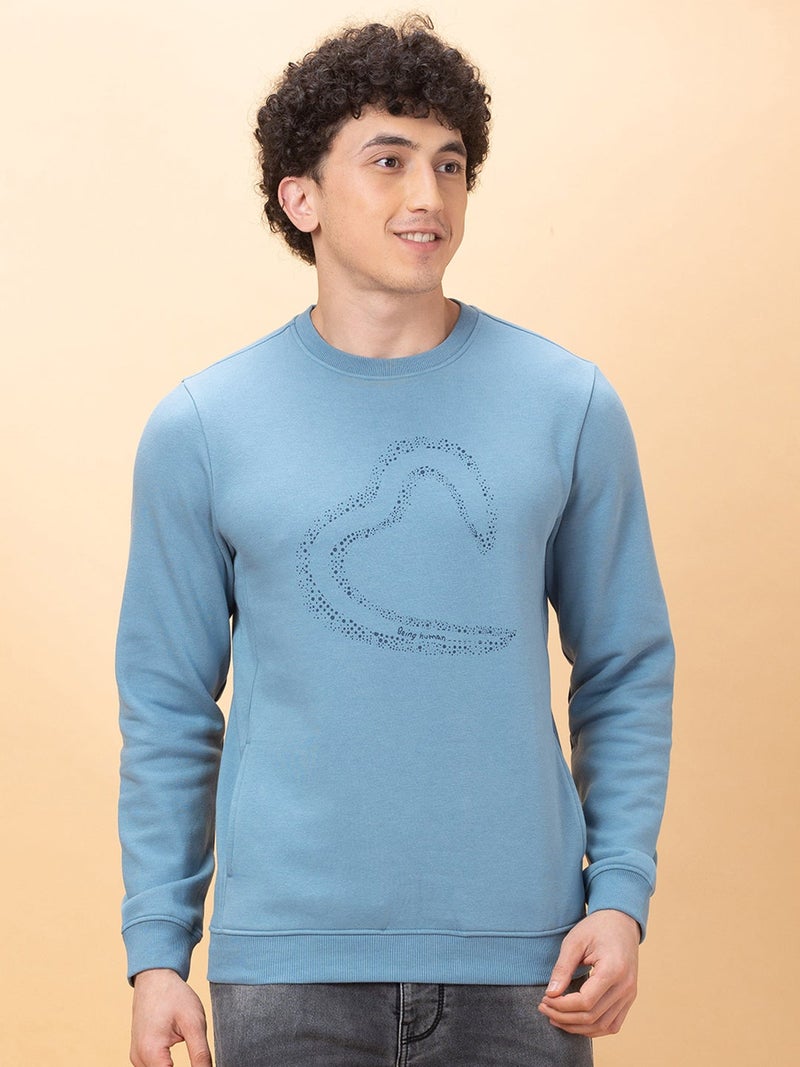Being Human سويت شيرت بيينغ هيومان باللون الأزرق الشامبرية بتصميم عادي للرجال - Image 4