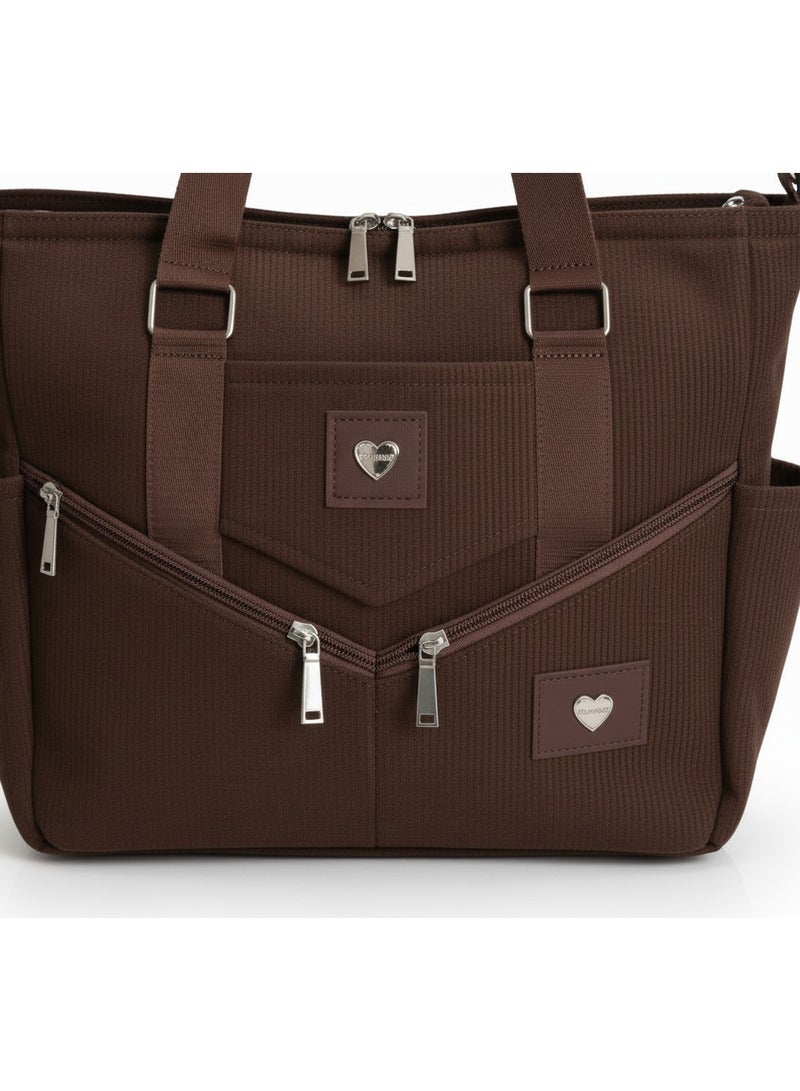 Velvet Crossbody & Handbag – Corduroy Texture with 3 Zipper Pockets for Women & Girls - Image 2