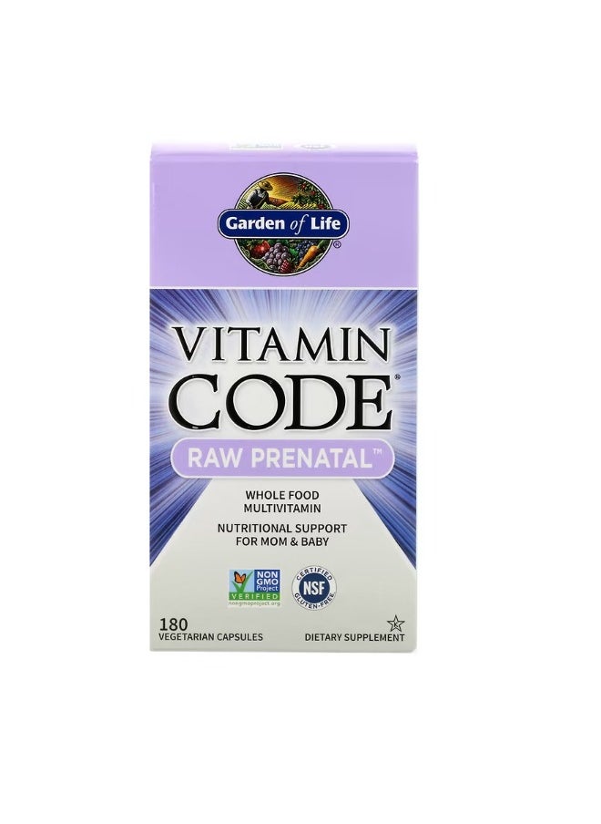 Garden of Life Vitamin Code RAW Prenatal 180 Vegetarian Capsules  - Image 1