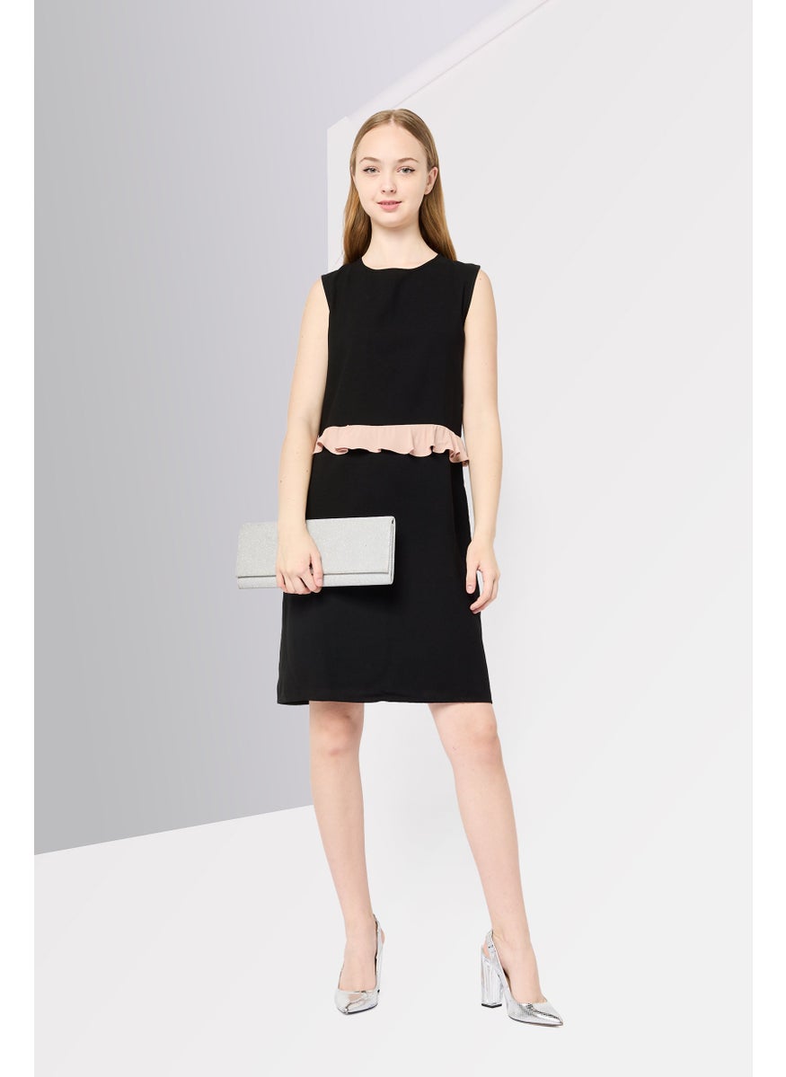 Harmont & Blaine Women Plain Mini Dress, Black  - Image 2