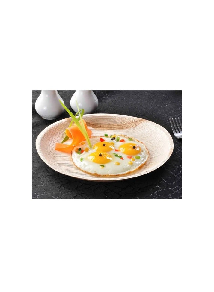 ARECA Piya's Planet Areca Leaf 10 inch Round Shallow Plate Pack of 25 100% Compostable Disposable Eco-Friendly Biodegradable Like Bamboo Wood Plates, Party, Wedding, Event Plates ,Microwave & Oven Safe - Image 2