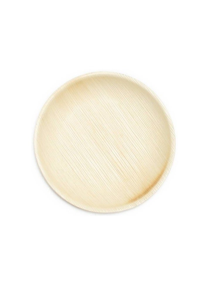 ARECA Piya's Planet Areca Leaf 10 inch Round Shallow Plate Pack of 25 100% Compostable Disposable Eco-Friendly Biodegradable Like Bamboo Wood Plates, Party, Wedding, Event Plates ,Microwave & Oven Safe - Image 1