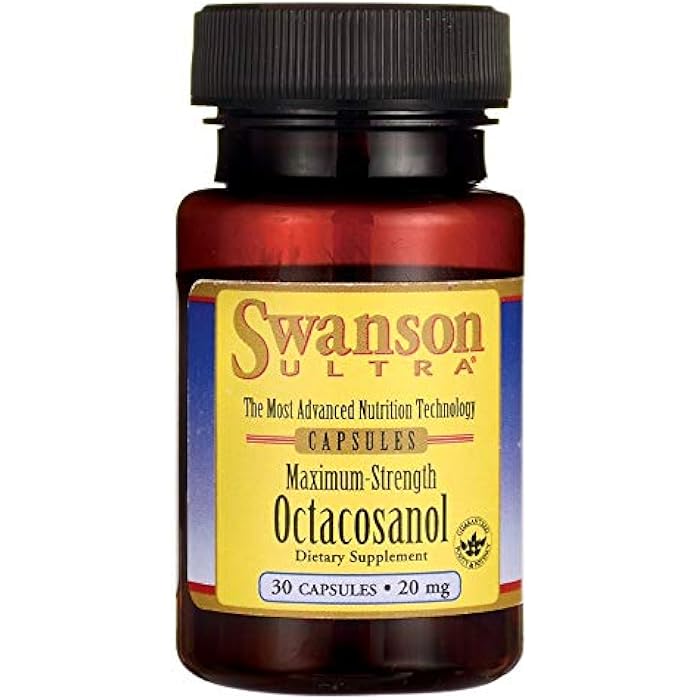 Swanson Maximum-Strength Octacosanol 20 Milligrams 30 Capsules - Image 1
