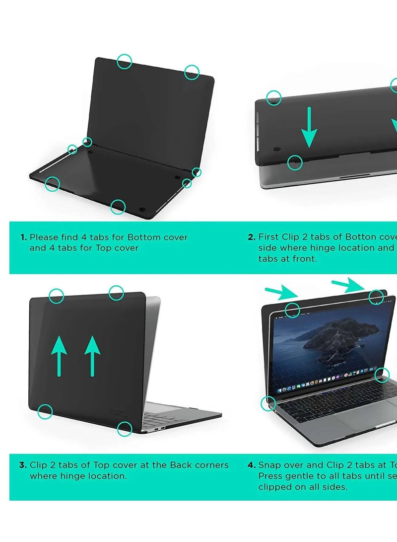 Rubberized Hard Case for MacBook Pro 13 Inch A2338(M2 M1) A2251 A2289 A2159 A1989 A1706 A1708 , Snap On Hard Shell Case Cover for MacBook Pro 13 2016--2022 Release with/Without Touch Bar, Black  - Image 3