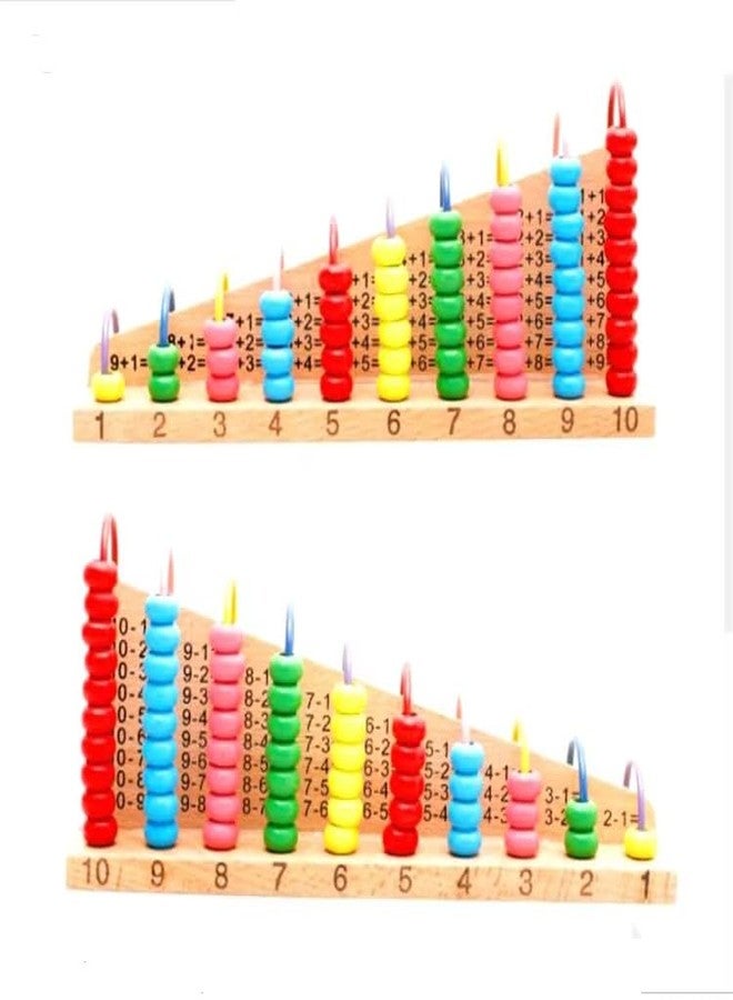 Dorytoys Dorytoy Kids Wooden 1+1 Calculation Shelf Abacus Toy Educational Math Learning Board for Counting, Addition, Subtraction Colorful Bead Counting Frame for Early Learning & Brain Development - Image 1