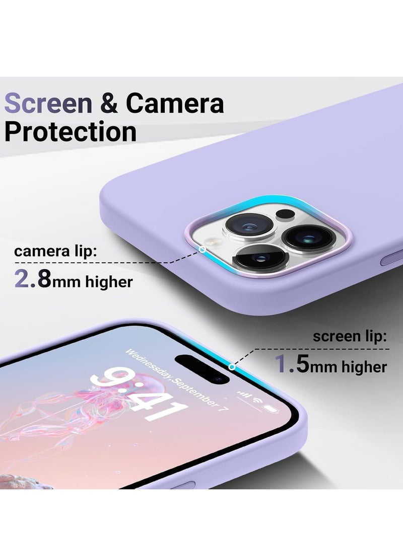 ELTRAZONE [3-in-1] iPhone 15 Plus Case Bundle – Purple Premium Liquid Silicone Shockproof Cover with 9H Tempered Glass Screen Protector - Image 4