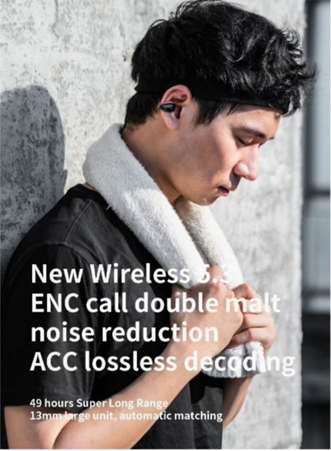 Wireless Headphones Bluetooth 5.3 Bone Conduction Earphones Earclip Design Touch Control LED Earbuds Sports Headsets - Image 4