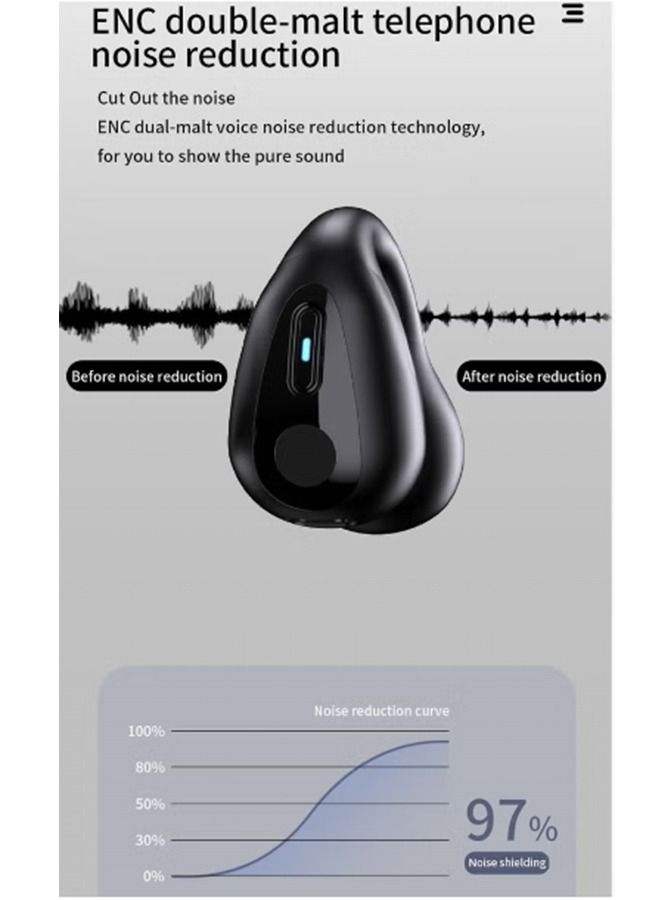 Wireless Headphones Bluetooth 5.3 Bone Conduction Earphones Earclip Design Touch Control LED Earbuds Sports Headsets - Image 3