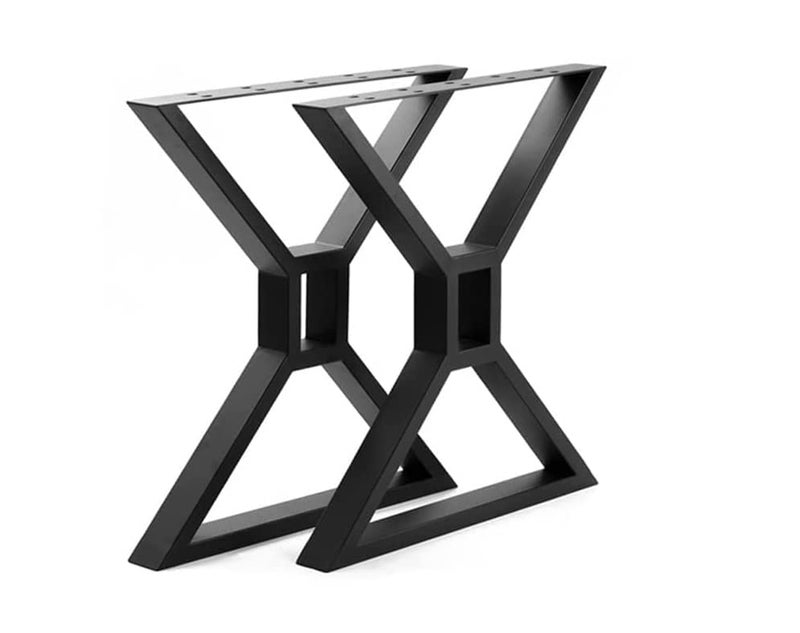 Cartvilla Cartvilla Table Legs Pack of 2 Metal Desk Legs 28 Height 24 Wide Black Cast Iron Dining Table Legs DIY Heavy Duty Industrial Bench Legs Coffee Table Legs 28 E_Square Triangle only Legs - Image 1