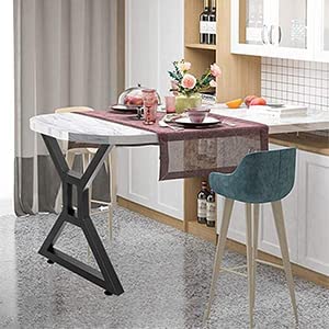 Cartvilla Cartvilla Table Legs Pack of 2 Metal Desk Legs 28 Height 24 Wide Black Cast Iron Dining Table Legs DIY Heavy Duty Industrial Bench Legs Coffee Table Legs 28 E_Square Triangle only Legs - Image 5