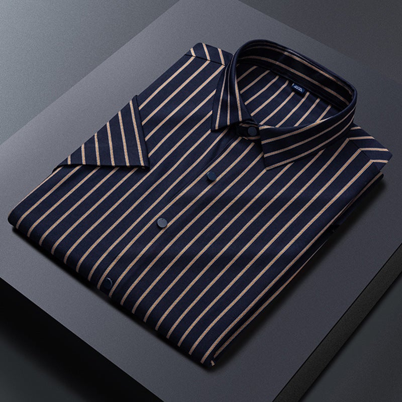 Generation Men'S Summer Fashion Shirt 2024 Summer Striped Short-Sleeved Shirt Seamless Youth Shirt - Image 1