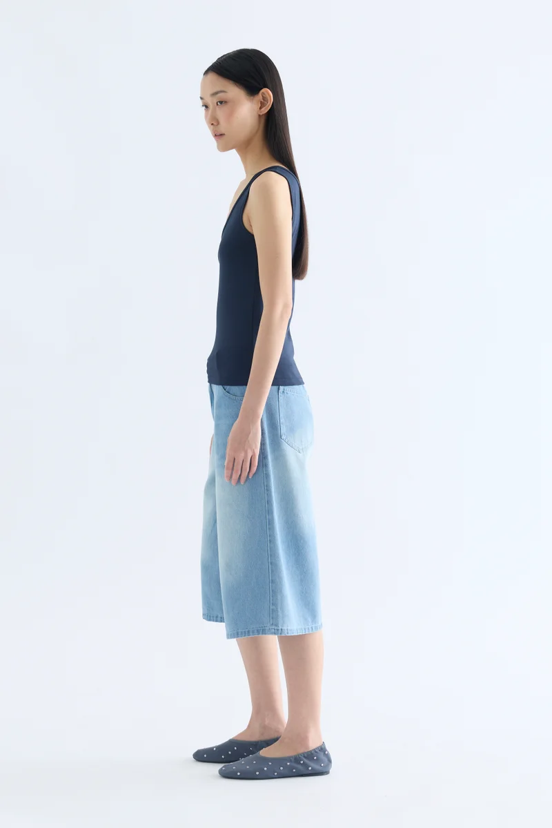 The Editor's Market Taryn V Neck Tank - Navy