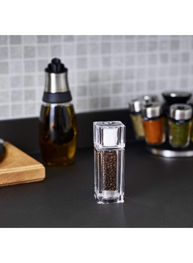 Cole & Mason H33506P Cube Clear Salt Shaker and Pepper Mill Combi, Precision+, Acrylic, 145 mm, Duo Mill - Image 4