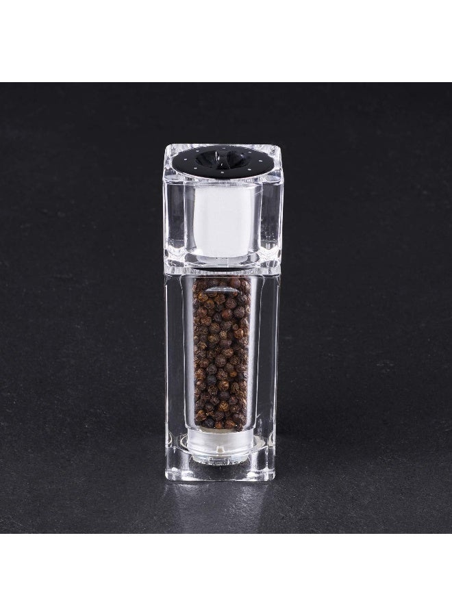 Cole & Mason H33506P Cube Clear Salt Shaker and Pepper Mill Combi, Precision+, Acrylic, 145 mm, Duo Mill - Image 3
