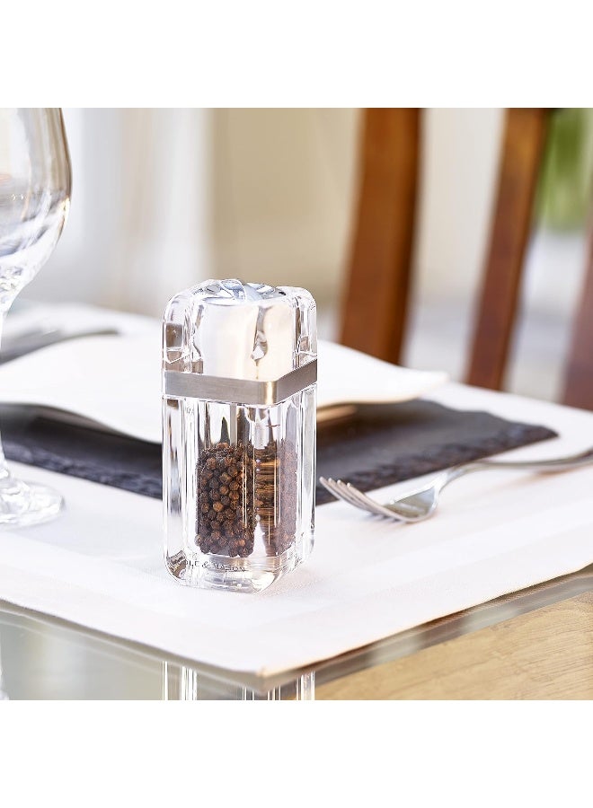 Cole & Mason H33506P Cube Clear Salt Shaker and Pepper Mill Combi, Precision+, Acrylic, 145 mm, Duo Mill - Image 5
