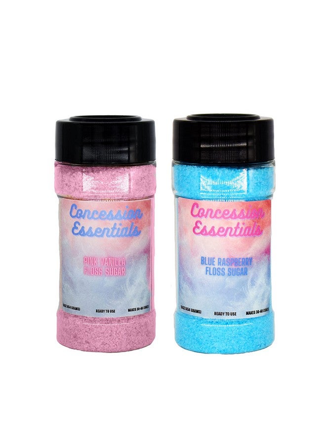 Perfectware Perfectware 2ct- 16oz Jars of Cotton Candy Floss Sugar (Pink Vanilla and Blue Raspberry)  - Image 1