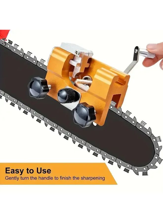 1 Portable Hand Cranked Chainsaw Sharpener Kit For Various Chainsaws Sharpening Accessories - Image 1