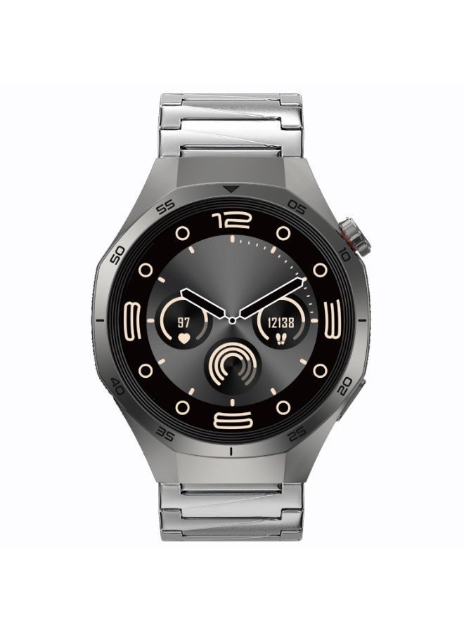 GTR5 Smartwatch with 1.43 Inch AMOLED Display, 3ATM Water Resistance, Advanced Heart Rate and Sleep Monitoring, Comprehensive Fitness Activity Tracking, Smart Notifications Support, Magnetic Fast Charging System, Extended Battery Life, and Elegant Unisex Design in Silver Finish - Image 2