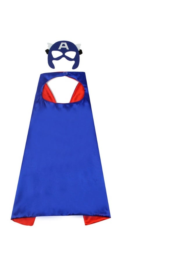 NIBEMINENT Halloween double-layer children's hero anime cape, Superman Captain America ice cape, male hero cape performance