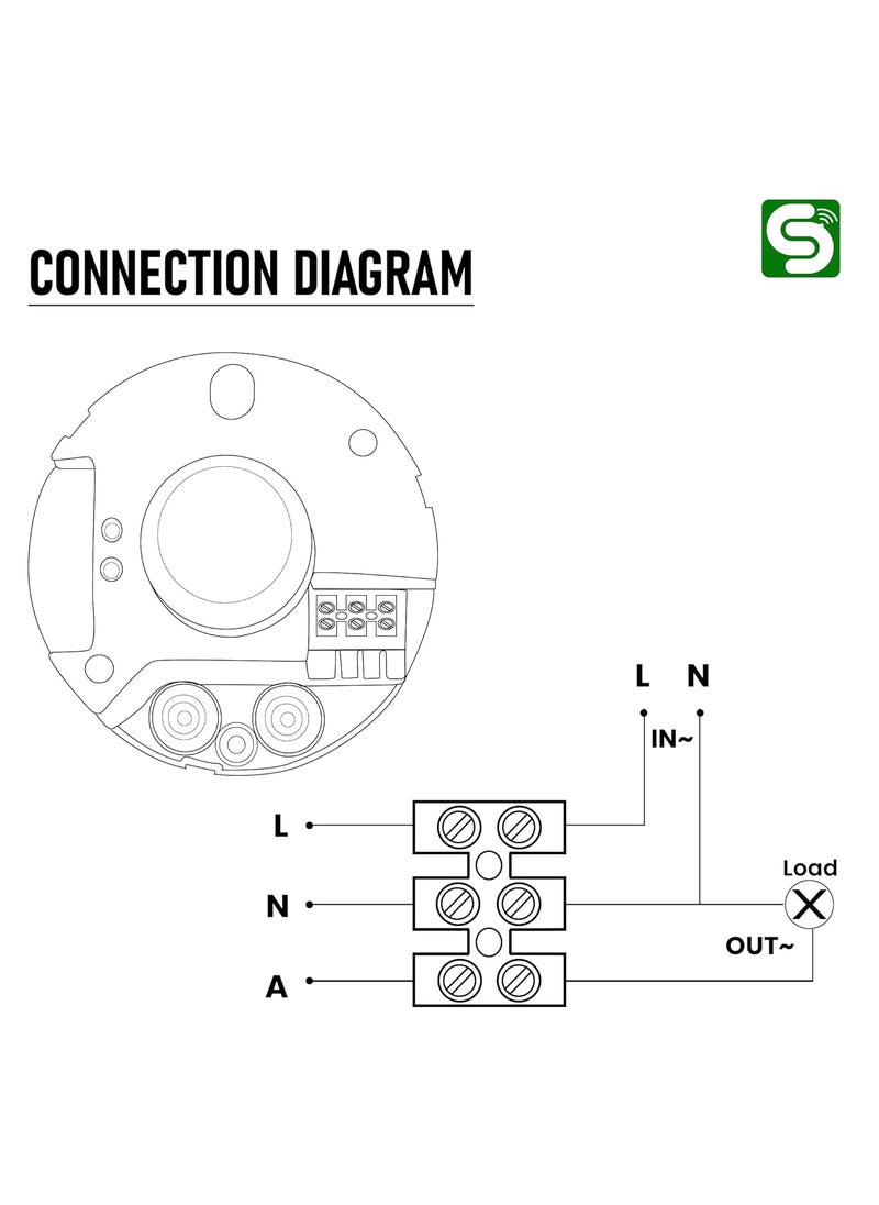 ESYSENSE - Esysense ESYM03 220V 360 Ceiling Mount Microwave Motion Sensor Radar Occupancy Detector with Inbuilt Lux Sensor Automatic Body Motion Sensor for Smart Lighting - Image 1