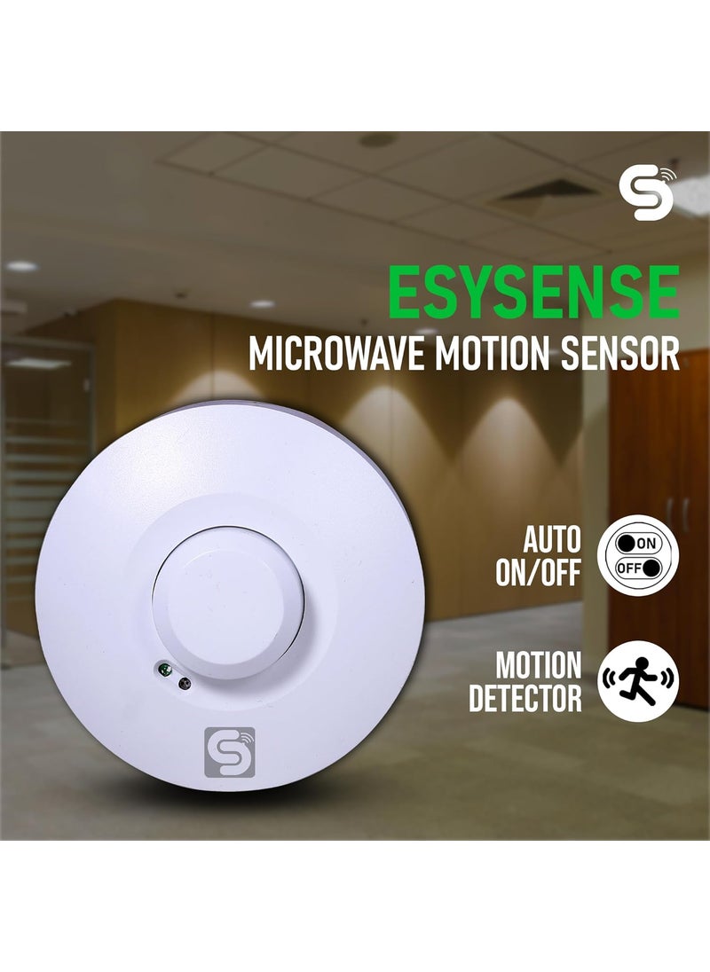 ESYSENSE - Esysense ESYM03 220V 360 Ceiling Mount Microwave Motion Sensor Radar Occupancy Detector with Inbuilt Lux Sensor Automatic Body Motion Sensor for Smart Lighting - Image 1