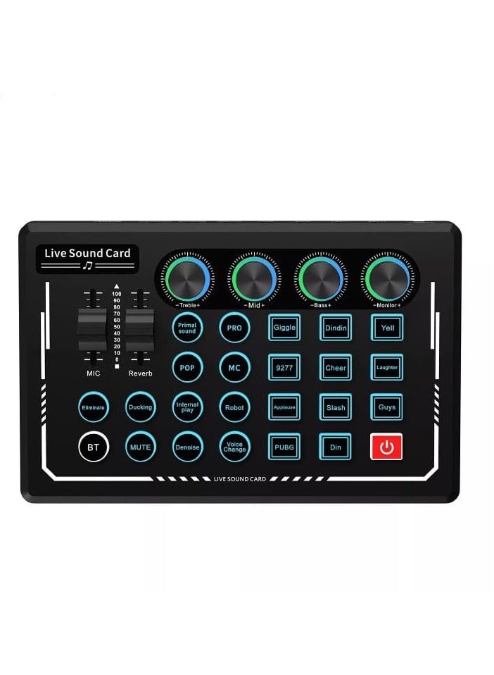 Live Sound Card And Audio Interface  Mixer Effects And VoiceChanger Podcast Production Studio Equipment Prefect For Streaming Podcasting Gaming - Image 1